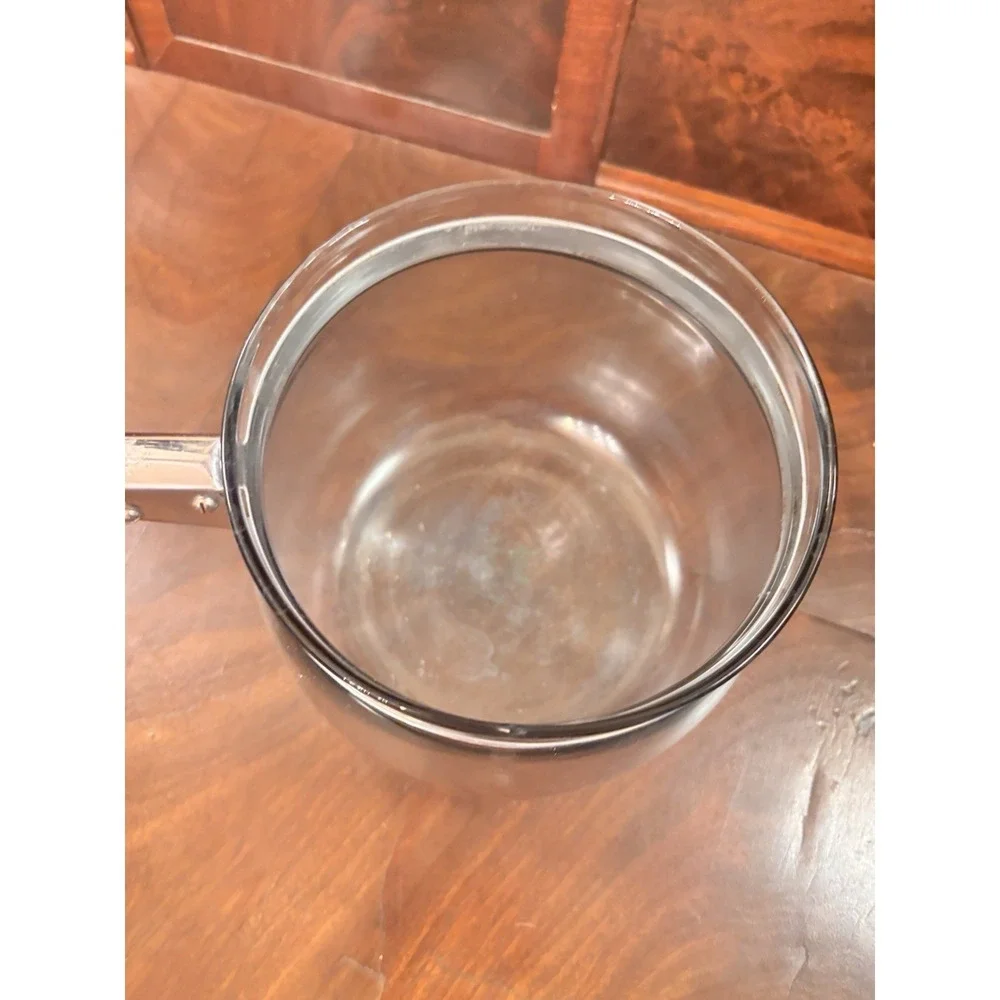 Vintage Pyrex Flameware Blue Tint Glass Saucepan Double Boiler Insert